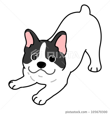 法國鬥牛犬邀請你玩主線的簡單可愛插畫 法國鬥牛犬邀請你玩主線的簡單可愛插畫 105670300