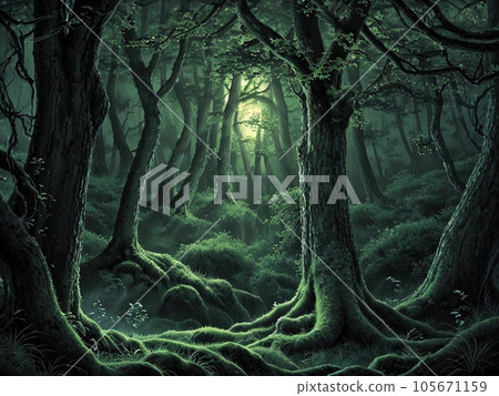 Amazing forest under moonligh Amazing forest under moonligh 105671159