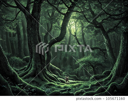 Amazing forest under moonligh Amazing forest under moonligh 105671160