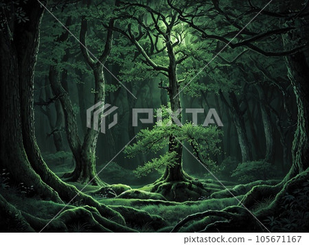 Amazing forest under moonligh Amazing forest under moonligh 105671167