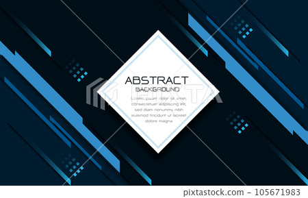 Abstract white square banner on blue tone cyber geometric minimal graphic design modern futuristic technology background 105671983