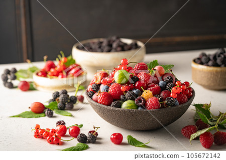 Various fresh berries 105672142