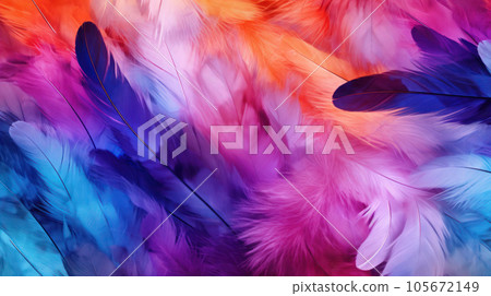 The beautiful colorful feather bird texture background in the futurism The beautiful colorful feather bird texture background in the futurism 105672149