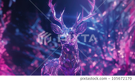 Deer head and horn DMT styles of crystal Deer head and horn DMT styles of crystal 105672170
