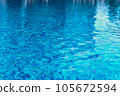 Abstract pool water.  Swimming pool flow with waves background surface of blue swimming pool 105672594