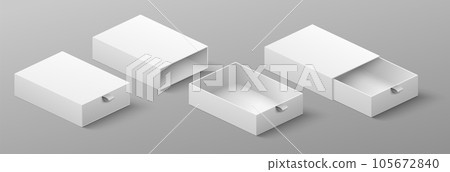 Cardboard package with ribbon to pull and slide set 105672840