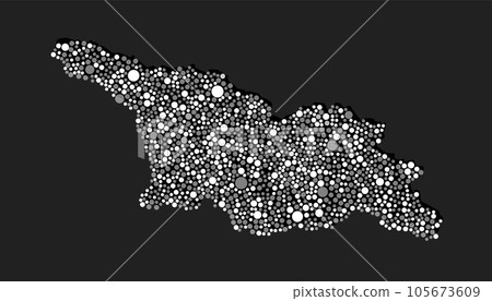 Creative map Georgia from random white dots 105673609