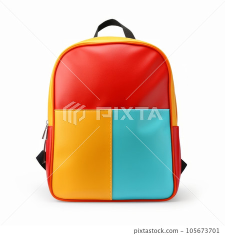 Vivid school backpack isolated on white 105673701