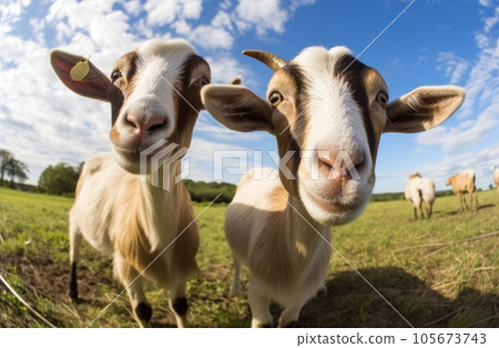 Funny goats portrait 105673743