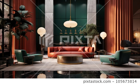Modern restaurant interior 105673814