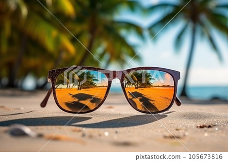 Glasses on the beach Glasses on the beach 105673816