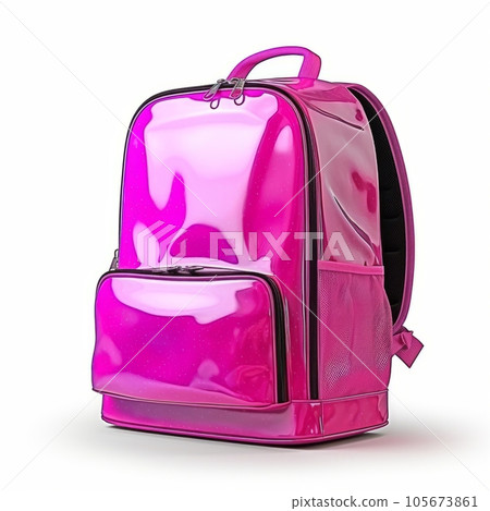 Vivid school backpack isolated on white 105673861