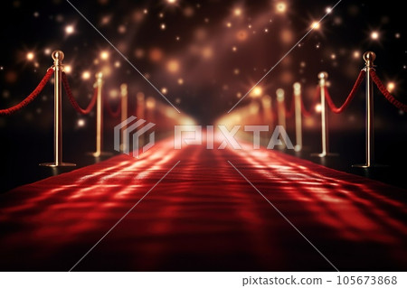 Red carpet with lights in the spotlight 105673868