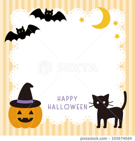 Vector illustration of a cute Halloween lace frame Vector illustration of a cute Halloween lace frame 105674084