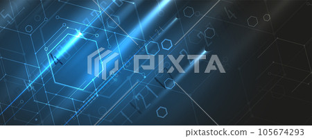 Abstract hexagon background. Technology polygonal design. Digital futuristic minimalism Abstract hexagon background. Technology polygonal design. Digital futuristic minimalism 105674293