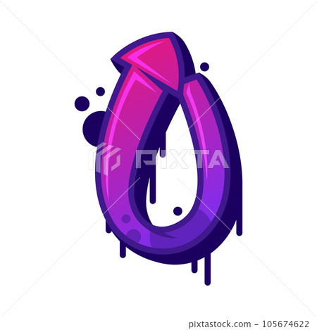 Graffiti Zero Number and Purple Bold Numeral Vector Illustration Graffiti Zero Number and Purple Bold Numeral Vector Illustration 105674622