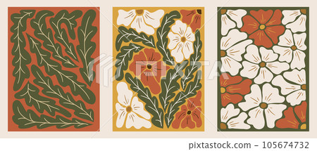 Floral abstract bold minimalictic compositions Floral abstract bold minimalictic compositions 105674732