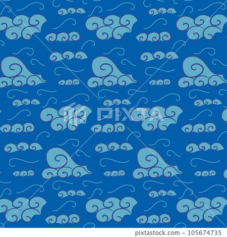 Vector flat minimalistic waves seamless pattern 105674735