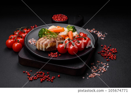 Delicious fresh fried minced fish cutlets with spices and herbs Delicious fresh fried minced fish cutlets with spices and herbs 105674771