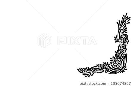 Floral retro coner border. Vector illlustration. Floral retro coner border. Vector illlustration. 105674897