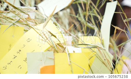 Bamboo strips and wishes 105675238