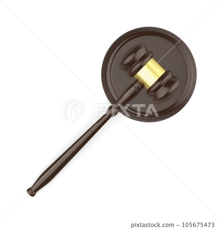 Top view of wooden gavel Top view of wooden gavel 105675473