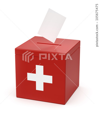 Ballot box with the flag of Switzerland 105675475