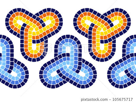 Decorative mosaic pattern. Ceramic antique stone ornament. 105675717