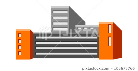 Illustration of industrial building. Urban manufactory view of constructions. Illustration of industrial building. Urban manufactory view of constructions. 105675766