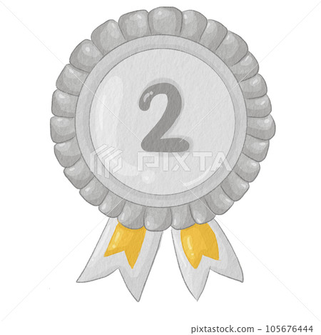 award medal with ribbon Silver medal award medal with ribbon Silver medal 105676444