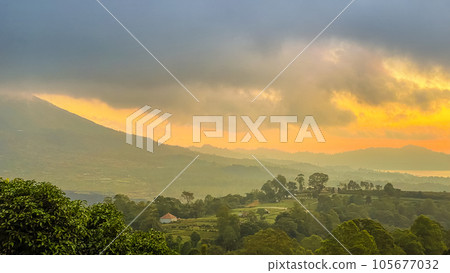Amazing sunrise in the mountains 105677032