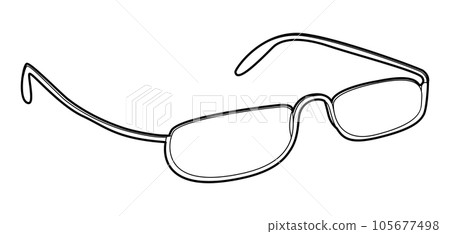 Half Rim frame glasses fashion accessory illustration. Sunglass Top Rimless 3-4 view for Men, women, unisex silhouette Half Rim frame glasses fashion accessory illustration. Sunglass Top Rimless 3-4 view for Men, women, unisex silhouette 105677498
