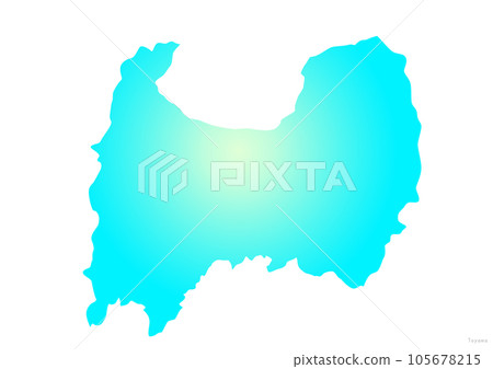 富山縣縣地圖插圖海洋藍色淺藍色黃色 105678215