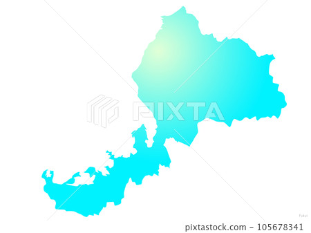 福井縣縣地圖插圖海洋藍色黃色淺藍色 105678341