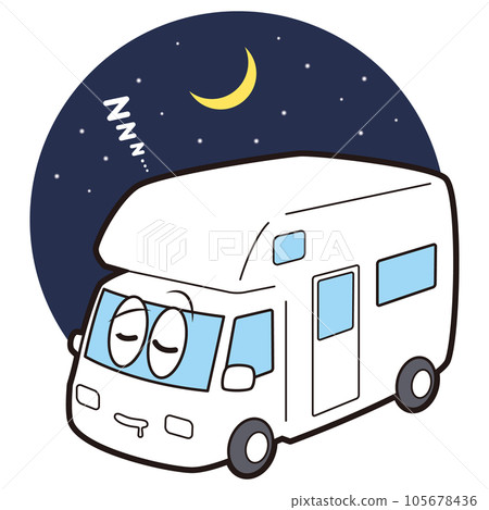 露營者在車裡睡覺 105678436