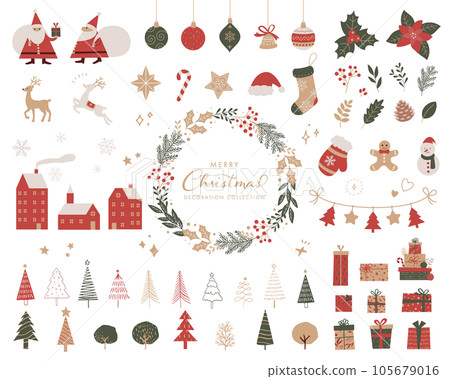 Christmas decoration icon set (vector illustration) Christmas decoration icon set (vector illustration) 105679016