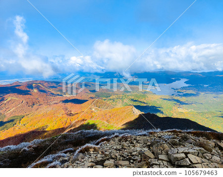 Bandai Mountain Climbing in Autumn: View from the summit Bandai Mountain Climbing in Autumn: View from the summit 105679463