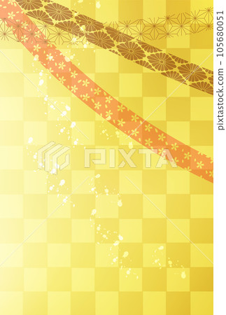 Cherry blossom New Year's card Japanese pattern background Cherry blossom New Year's card Japanese pattern background 105680051
