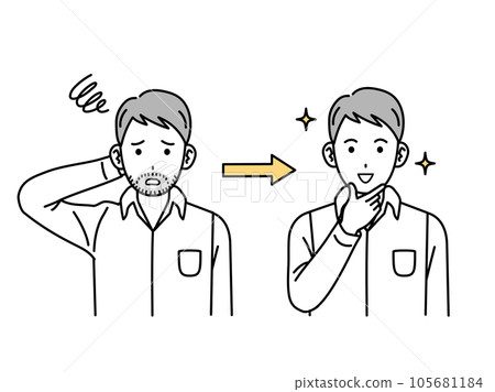 一個剃掉鬍子的年輕人的插圖 105681184