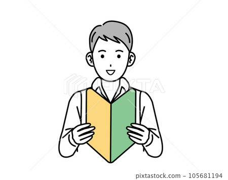 一個有初學者標記的年輕人的插圖 105681194