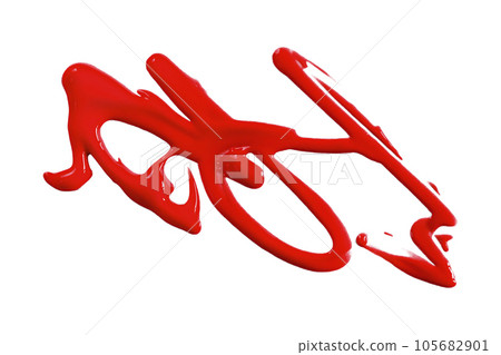 red watercolor drop zigzag isolated on white background red watercolor drop zigzag isolated on white background 105682901