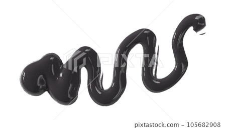 Watercolor black gray drop zigzag isolated on white background. 105682908