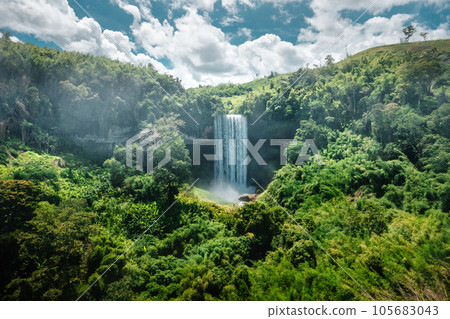Waterfall in the forest in bolaven plateau Laos Waterfall in the forest in bolaven plateau Laos 105683043