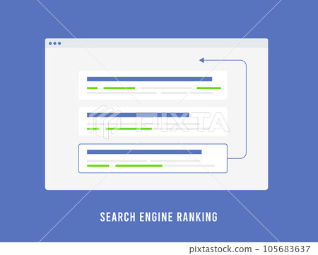Search Engine Ranking Strategies for Higher Search Ranking with On-Site SEO and Meta Data Optimization. Vector Illustration of search engine results ranking and site that rises in the search results Search Engine Ranking Strategies for Higher Search Ranking with On-Site SEO and Meta Data Optimization. Vector Illustration of search engine results ranking and site that rises in the search results 105683637