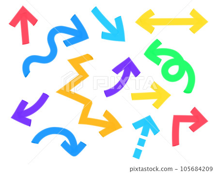 Marker style handwritten arrow set 105684209