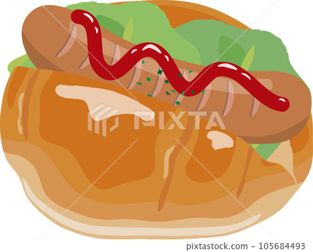 配菜捲麵包香腸 105684493