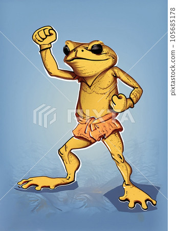 the frog toad practicing karate 105685178