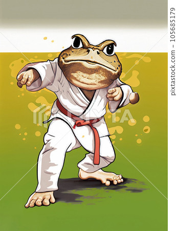 the frog toad practicing karate 105685179