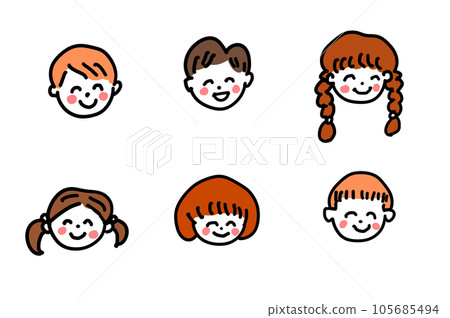 可愛的男孩和女孩插圖集 105685494