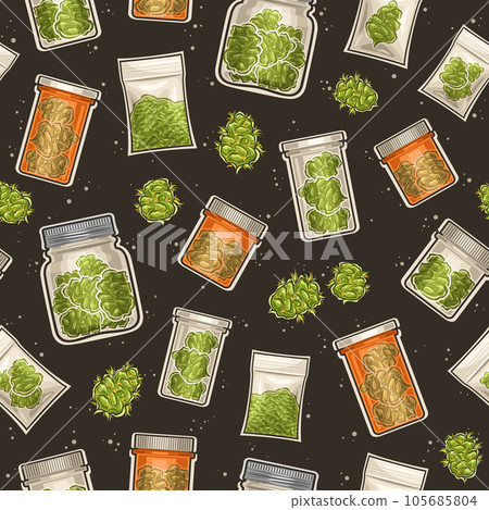 Vector Medical Cannabis Seamless Pattern Vector Medical Cannabis Seamless Pattern 105685804